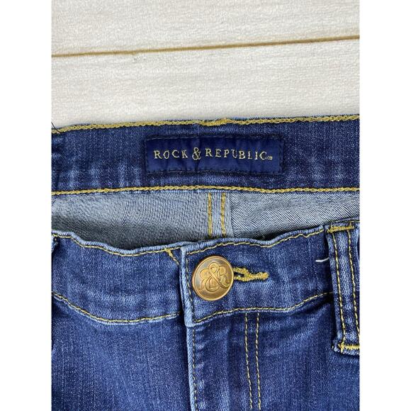 Rock & Republic Kasandra Bootcut Jeans Womens 10 Blue Mid Rise Stretch Denim - Picture 3 of 13